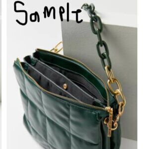 House Of Want White Vegan Leather Shoulder Bag with Removable Chain Strap